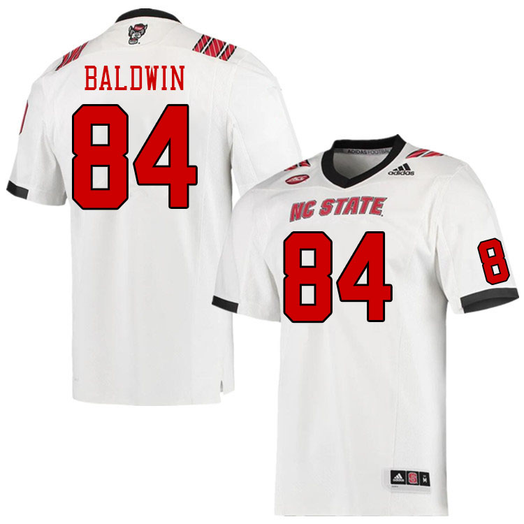 Men #84 Jakolbe Baldwin North Carolina State Wolfpacks College Football Jerseys Stitched-White